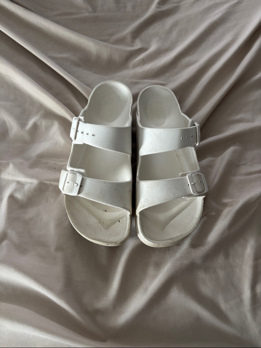 Target White Double Strap Slide Sandals